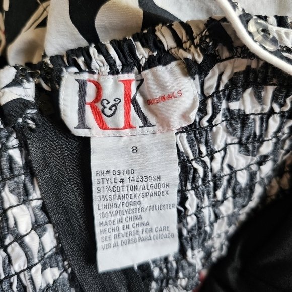 Y2k R&K cotton blend floral lined cups smocked back babydoll knee sundress - Picture 11 of 11